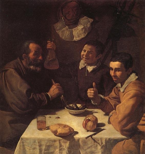 VELAZQUEZ, Diego Rodriguez de Silva y Three Men at a Table Germany oil painting art